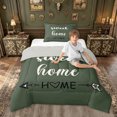 thumbnail image 2 of meiyoeat Rustic Home Sweet Twin Comforter Sets for Adults Men Women, Arrow Quote Bedding Set, Sage Green, Grey Reversible, 2-Piece, 1 Comforter and 1 Pillowcase, 2 of 6