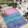 thumbnail image 7 of VUNATE Outdoor Rug 8'x10' Patio Rug Waterproof Woven Plastic Outdoor Mat for Picnic RV Porch Camping Reversible Outside Rug Blue and Pink, 7 of 7