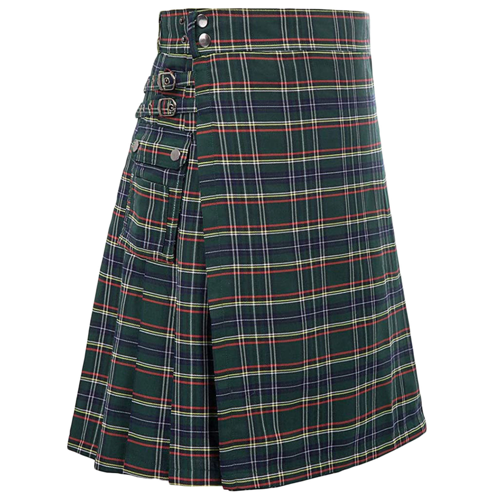 Scotland Skirts with Pocket for Mens Trendy Vintage Pleated Skirts