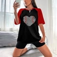 thumbnail image 2 of Birdeem T-Shirts Imprimés de Baseball pour Femmes, Mode d'Été, Col Rond, Manches Courtes, Loisirs, 2 of 4