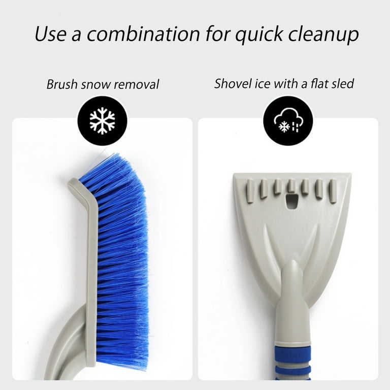Pompotops Car Snow Shovel And Snow Brush Two In One, Snow Scraper Defrost,  Winter Snow Clearing Tools - Heavy Duty Handle, Snow Broom, Remover 