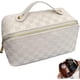 thumbnail image 1 of Checkered Makeup Bag Large Cosmetic Bag PU Leather Makeup Bag Storage For Women Girls Travel Toiletry Bag With Handle Divider Large Opening Metal Zipp, 1 of 4