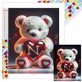 thumbnail image 1 of Con Cuentas Cuadradas 5D DIY Corazón Oso Letra N Del 35x45cm, 1 of 9