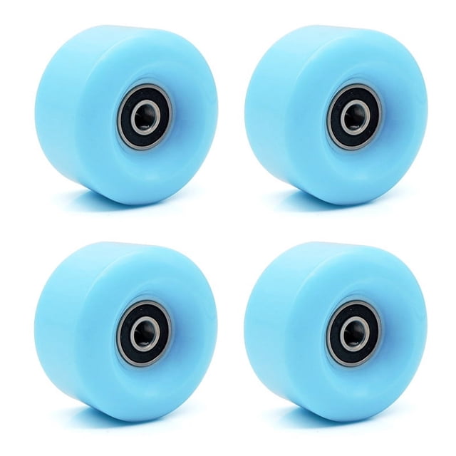 Paquete de 4 ruedas de patín cuádruple con rodamientos, reemplazos de ruedas de PU duraderas y resistentes al desgaste-rodamientos instalados PU Quad