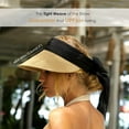 thumbnail image 3 of Straw Sun Visor Hats for Women Summer Beach Sun Hat Packable UPF 50 Sun Protection Travel Hat with Big Tie, 3 of 6