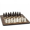 Isle of Lewis Antiquity Chess Set, Polystone Pieces and Walnut Root Board, 19"