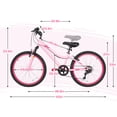 thumbnail image 3 of Hykolity Kids Mountain Bike, 24 inch 7 Speed Kid Bicycle, Girls Mountain Bike Age 8-14 Year Old with Front Suspension Fork, Adjustable Seat Height,High-Carbon Steel, Pink, 3 of 10
