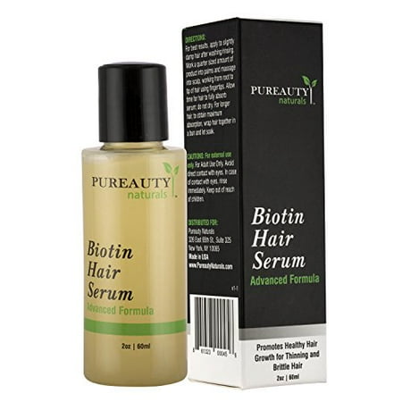 Biotin Hair Growth Serum by Pureauty Naturals - Advanced Topical Formula to Help Grow Healthy, Strong Hair - Suitable For Men & Women Of All Hair Types - Hair Loss (Best Home Remedy For Female Hair Loss)