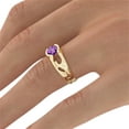thumbnail image 3 of 14K Yellow Gold 1 CT Amethyst Ring Unique Solitaire Designer, 3 of 7