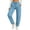 Blue, variant on Women's Curved Leg Sweatpants, Elastic Drawstring Waist, Wide Leg Sport Trousers with Side Pockets Blue M