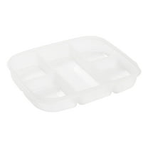 Mozhitti Divided Veggie Tray With Lid Vegetable Storage Square Relish Serving Platter With 5 Compartment Snack Container