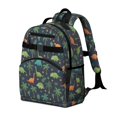 thumbnail image 2 of Dinosaur and Cactus Navy Blue Pattern Cute School Backpack Bag for School with Padded Back and Adjustable Shoulder Straps 15.25"x11.5"x5.25", 2 of 5