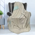thumbnail image 4 of Dragonfly Soft Flannel Fleece Blanket, Romantic Vintage Sketch in Pastel Grass Birthday Grunge Grass Botany Artwork, Cozy Plush for Indoor and Outdoor Use, 60" x 80", Seafoam and Tan, by Ambesonne, 4 of 5