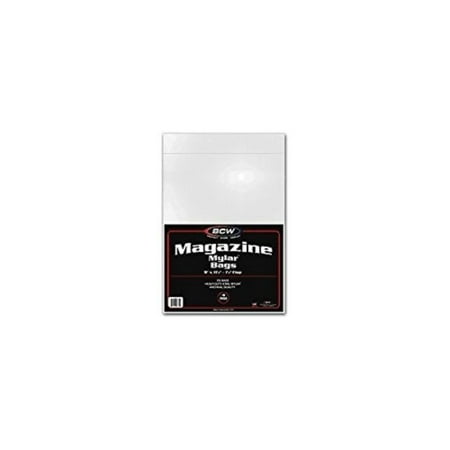 Archival Polyester Sleeve - 25 MAGAZINE SIZE MYLAR COMIC BOOK BAGS SLEEVES 4 MIL, Made of Archival Polyester (Mylar) By BCW