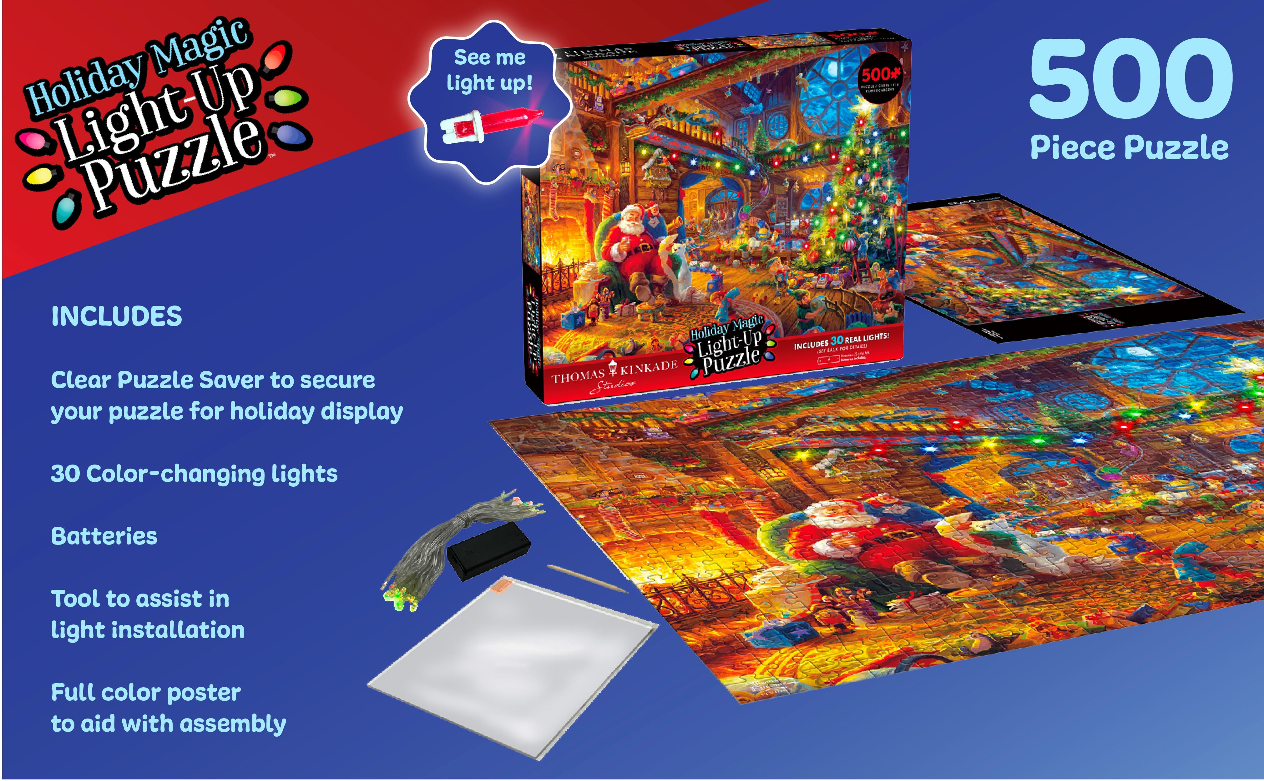 Ceaco Thomas Kinkade Santa Holiday Magic Light Up 500-Piece