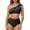 AB Black, variant on Eytino Womens 2 Piece Swimsuits One Shoulder Bikini Set High Waisted Bathing Suits for Women Color Block Trim Ruffle Hem Swimsuits Swimwear Navy Blue XL