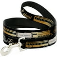 thumbnail image 1 of Holiday Movies Pet Leash, Dog Leash, Polar Express Train Cars Black Golds, 6 Feet Long 0.5 Inch Wide, 1 of 4
