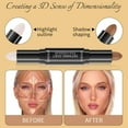 thumbnail image 4 of Clearance DHALL Ended Highlighting And Contouring Stick 2 In 1 Concealer And Contouring Pencil Natural Stereo Shadow Stick Contour Stick Highlighter Makeup, 4 of 9