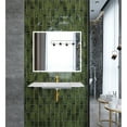 thumbnail image 2 of 36" White Solid Surface Stone Minimalist Wall Mount Bathroom Sink with Overflow, 2 of 8