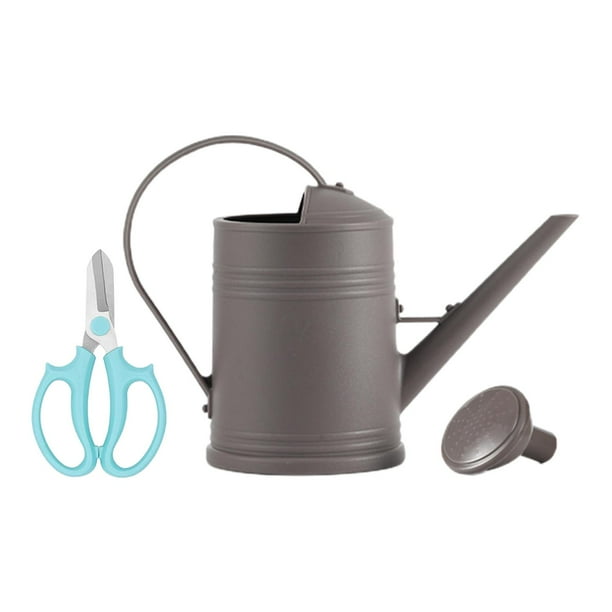 Regadera de jardín de 2 l con boquilla extraíble, resistente, para interior y exterior. gris