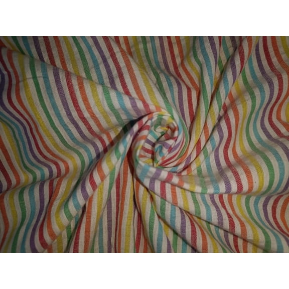 100% Cotton Fabric Multi color stripe 58" wide [15123]
