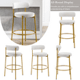 thumbnail image 2 of Industrial Bar Stools, Counter Height Barstools, Upholstered Bar Stools with Back and Cushion Bar Chairs, 28 Inch Kitchen Island Bar Chair, Metal Golden Legs(Beige Polyester,Set of 4), 2 of 9