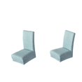 thumbnail image 1 of 2 piezas cubierta de silla elástica poliéster boda de decoración para hogar azul lago Soledad Stretch Seat Chair Cover, 1 of 8