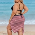 thumbnail image 5 of Danhjin Plus Size Swimsuit Cover Ups for Womens Spaghetti Strap Striped Sarongs Bikini Beachwear Wraps Midi Dresses Lightweight Beach Coverups Summer Vacation Outfits, 5 of 9