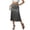 Gray, variant on Women's Midi Skirt - High Waist Side Slit Solid Color Flowy - Elegant Draped Satin Mid-Calf Length