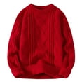 thumbnail image 1 of Styesk Mens Sweater Solid Color Pullover Sweater Cable Knit Crewneck Sweater Casual Loose Sweaters with Ribbing Edge Comfy Soft Oversized Sweater, 1 of 2