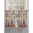 thumbnail image 3 of Tier Curtains 45 Inches Long, Farmhouse 4th of July Window Treatment Curtain Drapes, American Country Star Botanical Window Half Privacy Curtains for Bedroom Bathroom, 42"x45", 2 Panels, 3 of 7
