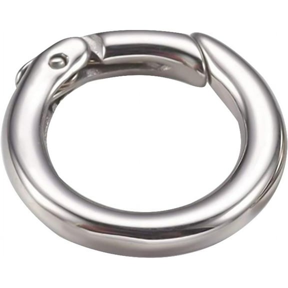 Stainless Steel Spring Gate Rings O Rings Stainless Steel Color Clasps Ring Shaped Charms Circle Connector for DIY Key Ring Making 17.5x3mm 1pc