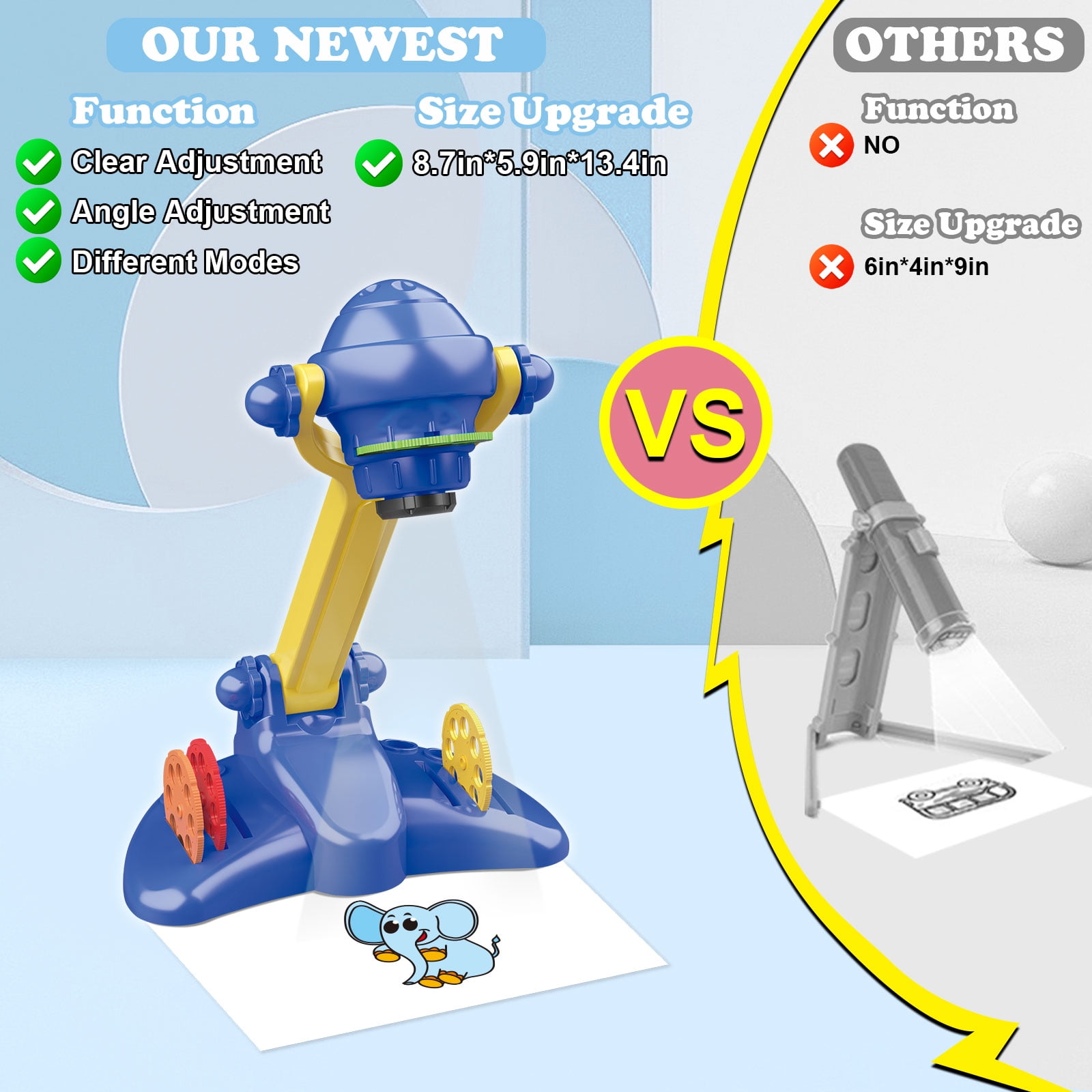 Navy Blue Drawing Projector Set for Kids Boys, Drawing Board Toys for  Ages 3 and Up
