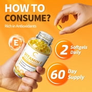 (2 Pack)Vitamin E Capsules,1000 IU Mixed Tocopherols, Antioxidant Protection & Immunity Boost Supplement, 120 Softgels