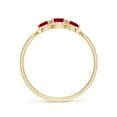 thumbnail image 2 of ANGARA Natural Ruby Three Stone Diamond Split Shank Ring in 14K Yellow Gold for Women (Size-4mm) | July Birthstone, Birthday, Anniversary, Jewelry Gift for Women | Natural Ruby Ring, 2 of 8