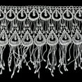 thumbnail image 2 of Kiddo 6.5" White Black Peacock Feather Pattern Venice Lace Fringe Trim by Yard, 2 of 2