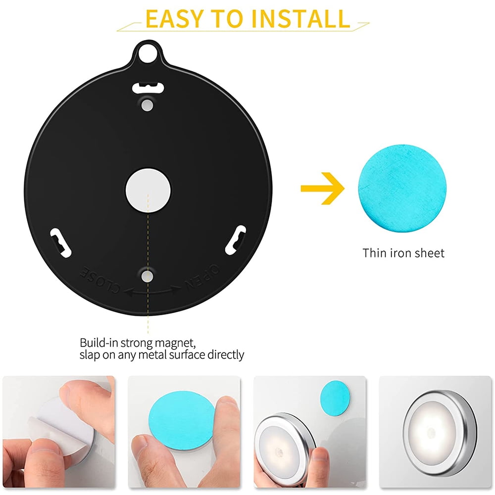 Battery Powered Ultra-Thin Touch Sensor LED Cabinet Lights, Magnet Stick-on Closet Light, LED Tap Night Lights for Kitchen, Bedroom, Stairs, Bar, Car, with Hanging rope,6 Packs, White