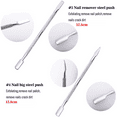 thumbnail image 3 of Cuticle Pusher Dual Sided - Sharp Edge Spoon Shaped Double Ended Cuticle Pusher Remover Cleaner Surgical Medical Grade Stainless Steel Manicure Pedicure Nail Art Care Tools 4 PC Set, 3 of 5
