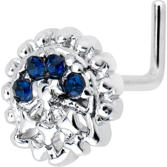 Body Candy Womens 20G 7mm 316L Steel L Shaped Nose Ring Floral Abstract Arch Nose Stud .27