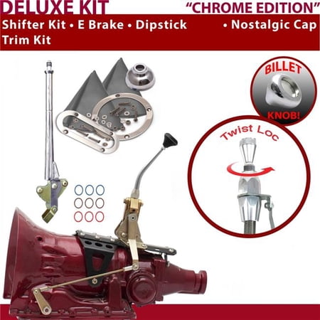 American Shifter 2004R Shifter Kit Chrome 8 in. E Brake Trim Kit Dipstick for EE0C3