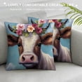 thumbnail image 3 of Creowell Flower Crown Pillow Covers Short Plush Print Design for Couch Sofa Indoor Outdoor Home Decor Spring for Car Couch Bedroom 1PC 22x22in, 3 of 5