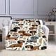 thumbnail image 3 of Manta de franela supersuave | Bonito estampado de perro salchicha | Manta de poliéster cálida y acogedora para amantes de los perros | Regalo de cumpleaños, recuerdo de boda familiar | Decoración, 3 of 9