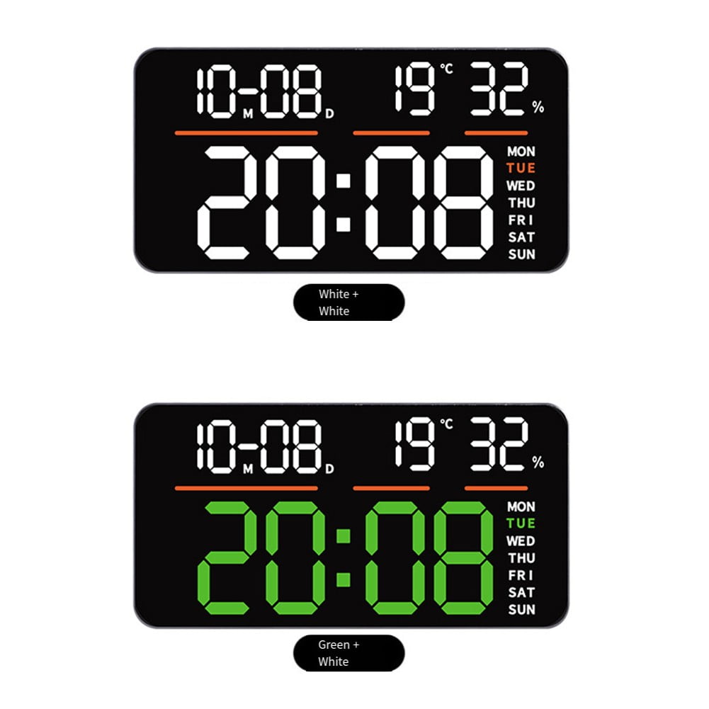 LED Digital Wall Clock with Large Display,Alarm Clock with Digital Calendar