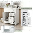 thumbnail image 5 of Euroco 30" Bathroom Vanity Cabinet with Sink Combo Set, Undermount Resin Sink, Free Standing Vanity Set with 2 Drawers& Soft Closing Doors, Solid Wood Frame Bathroom Cabinet, White, 5 of 9