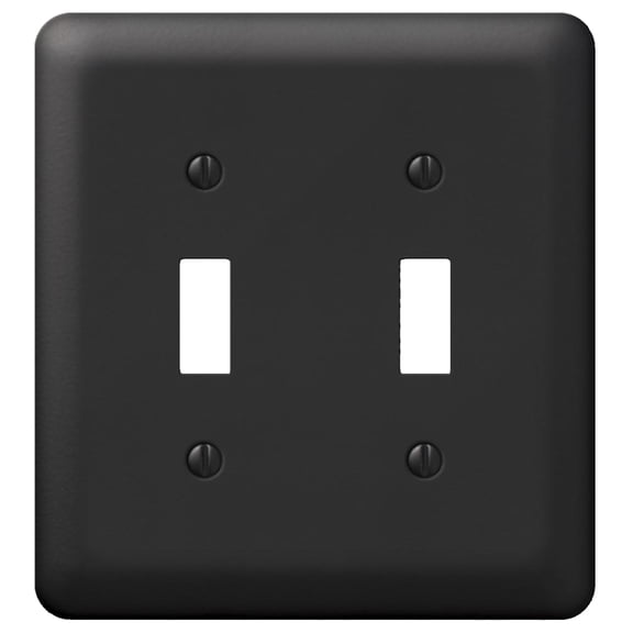 Amerelle Devon 935TTBK Wallplate, 2-Gang, Steel, Black