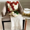 thumbnail image 2 of The HomeCentric Pillow Sham Euro, Decorative Rust European Sham&nbsp;Covers Pack of 2, 26x26 inch (65x65 cm) Silk Pillow Covers, Nature & Floral, Ribbon Embroidery, Euro Pillow Shams - Vintage Lovers, 2 of 10