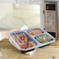 thumbnail image 4 of Enther Meal Prep Containers [12 Pack] 3 Compartment With Lids, Food Storage Bento Box | Bpa Free | Stackable | Reusable Lunch Boxes, Microwave/Dishwasher/Freezer Safe,Portion Control (36 Oz), 4 of 5