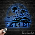 thumbnail image 3 of Handmadetneonsign Palm Tree Beach Sunset Name Metal Wall LED Light, Beach Summer Palm Tree Metal, 3 of 5