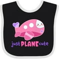 thumbnail image 3 of Inktastic Just Plane Cute Smiling Pink Airplane Boys or Girls Baby Bib, 3 of 4