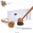 thumbnail image 3 of FOLI Bamboo Handle Dish Scrub Brushes - Wooden Cleaning Scrubbers with Stiff Bristles for Washing Kitchen Cast Iron Pan Pot (2PCS with Sisal & Palm Bristles, Long Handle), 3 of 8